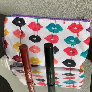Clinique bundle - mascara, lipstick and cosmetics bag